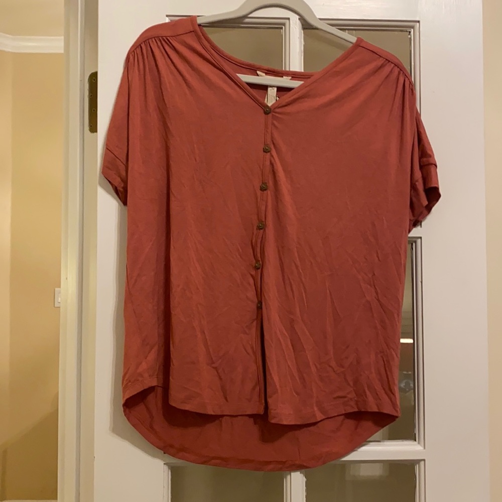 Matilda Jane Button Up dusty rose top